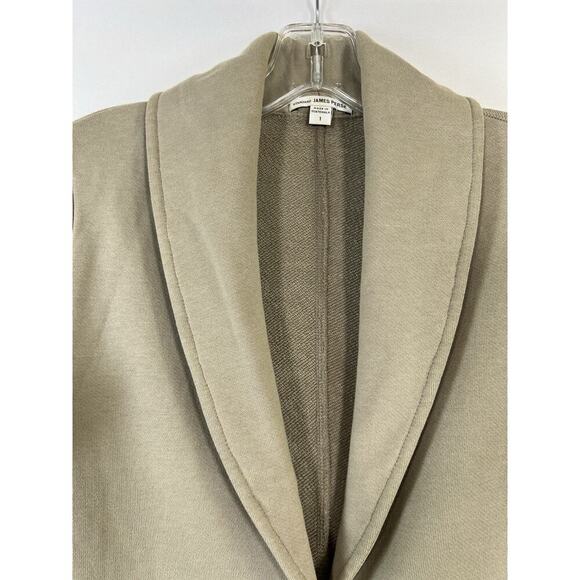JAMES PERSE Women's Taupe Brown Sweatshirt Shawl Collar Blazer Sz 1 S Fall USA - Picture 2 of 11
